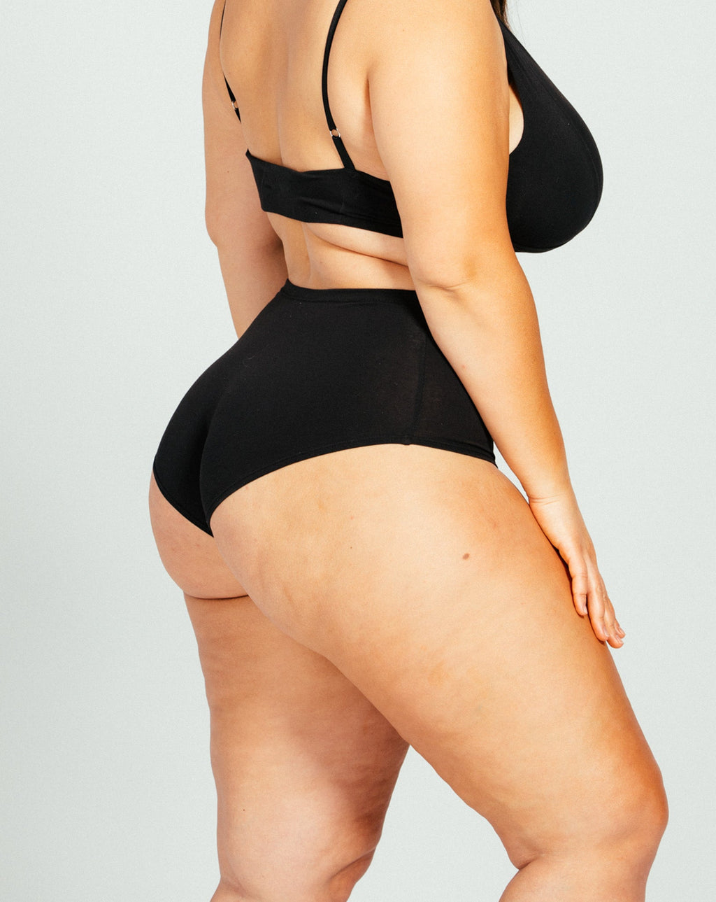 Black Midrise Cotton Boyshort