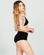 Black Midrise Cotton Boyshort
