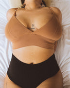 Camel Longline Cotton Bralette