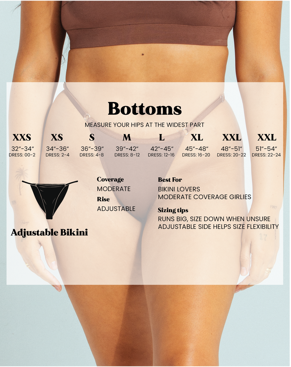 Adjustable Organic Cotton Bikini Camel