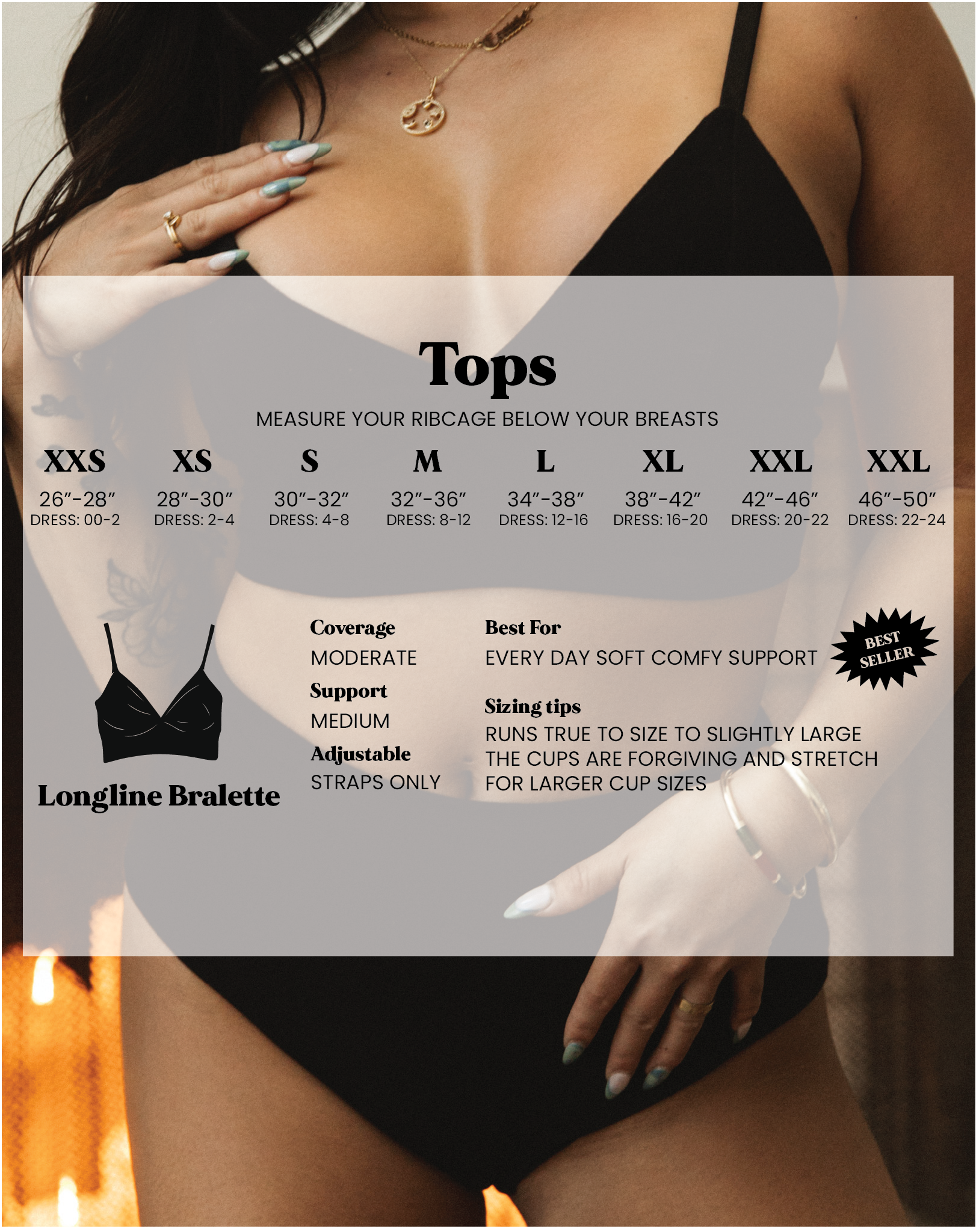 Black Longline Bralette