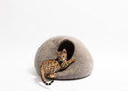 Premium Felted Wool Cat Cave Bed — Earth Brown