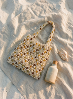 Handwoven Beaded Crochet Tote