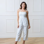 The Organic Smocked Button Front Jumpsuit