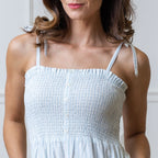 The Organic Smocked Button Front Jumpsuit