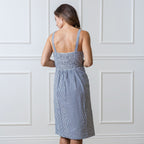 Organic Cotton Seersucker Midi Sheath Dress