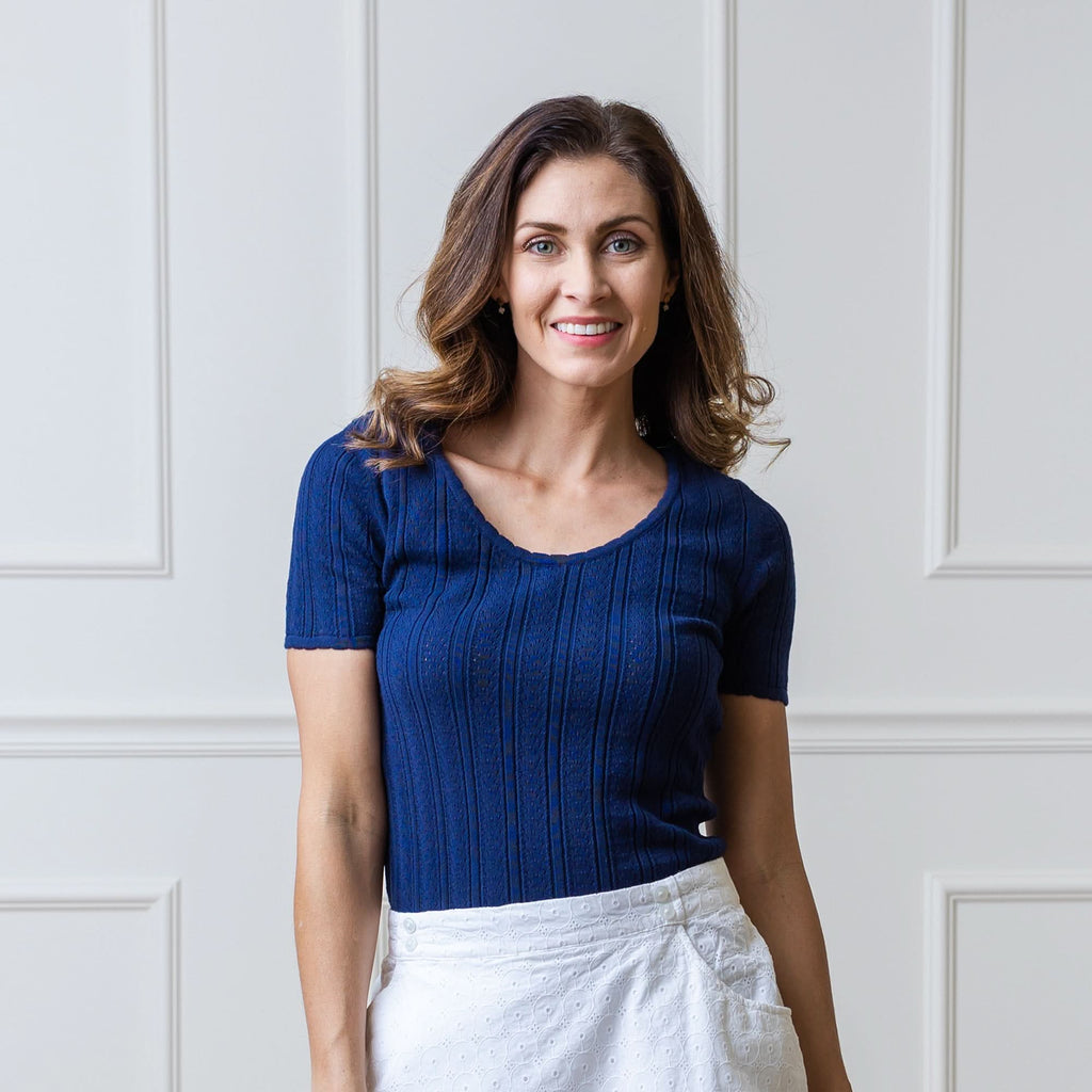 Pointelle Organic Cotton Sweater Top