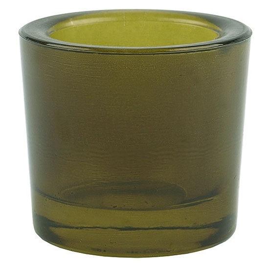 recycled glass votive candle holder for beeswax candles