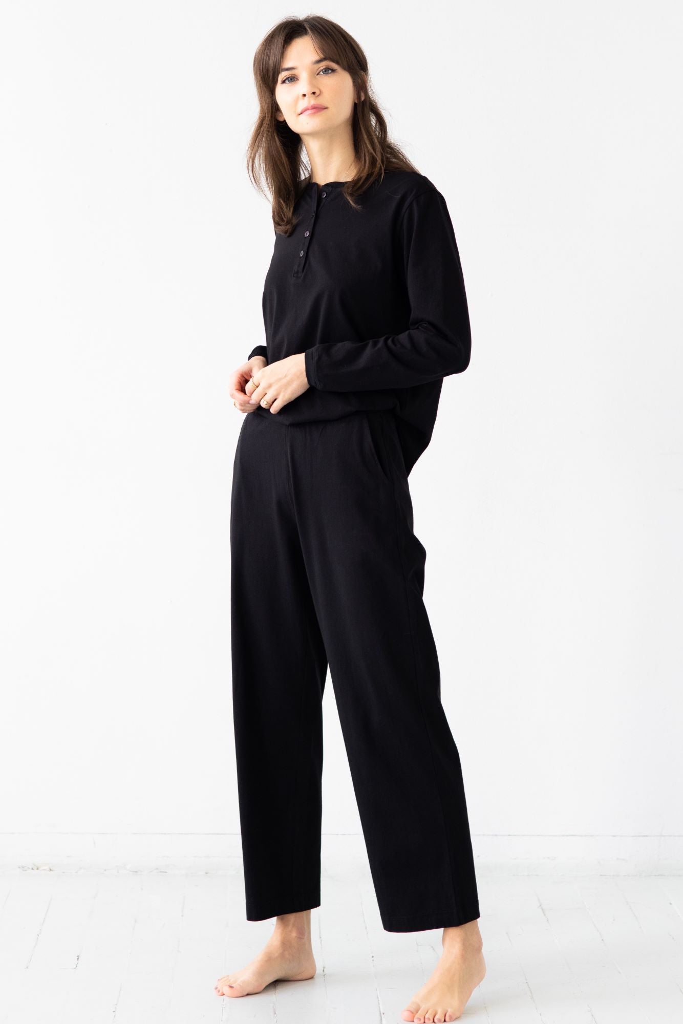 Classic Pima Cotton Straight Leg Pants