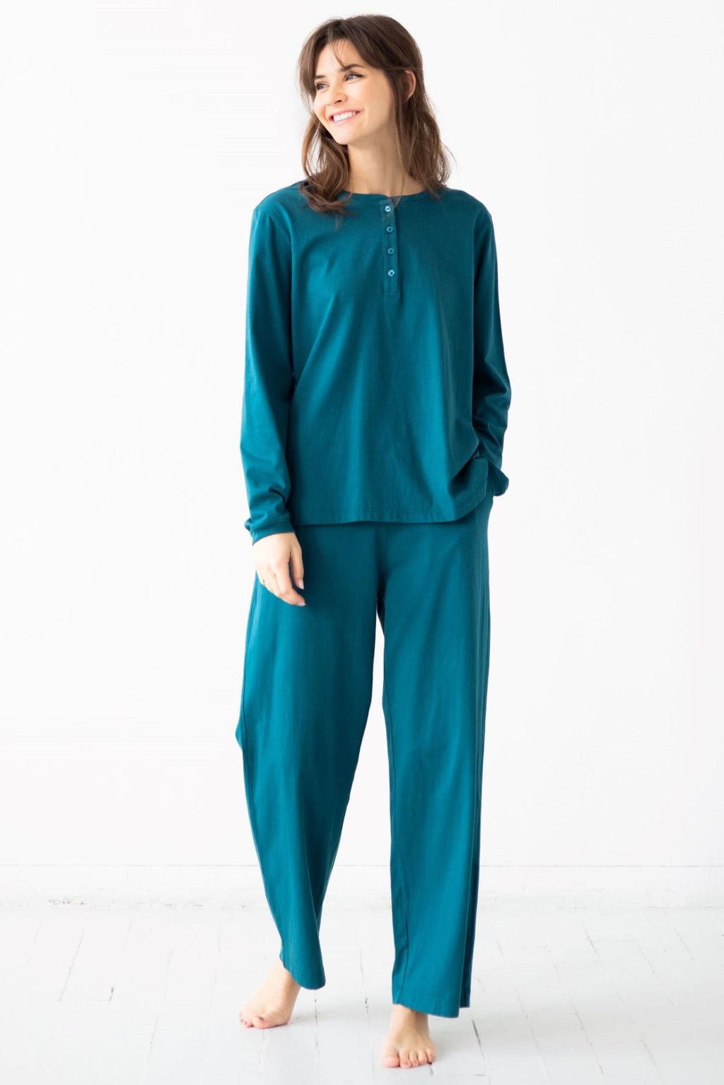 Classic Pima Cotton Straight Leg Pants