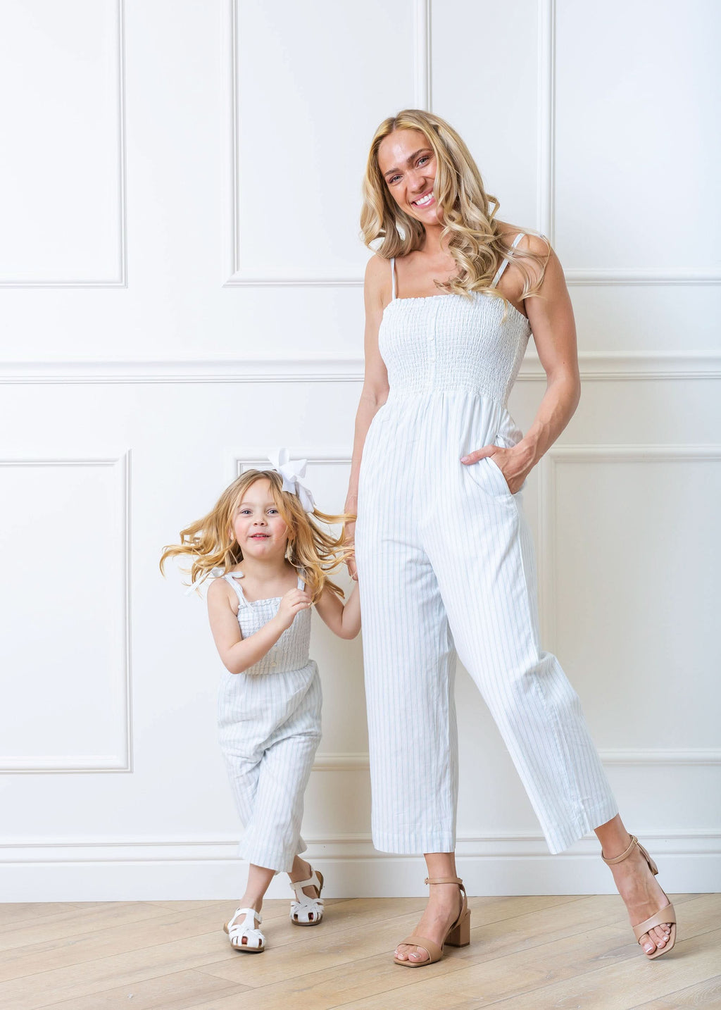The Organic Smocked Button Front Jumpsuit