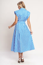 Bistro Stripe Woven Midi Dress