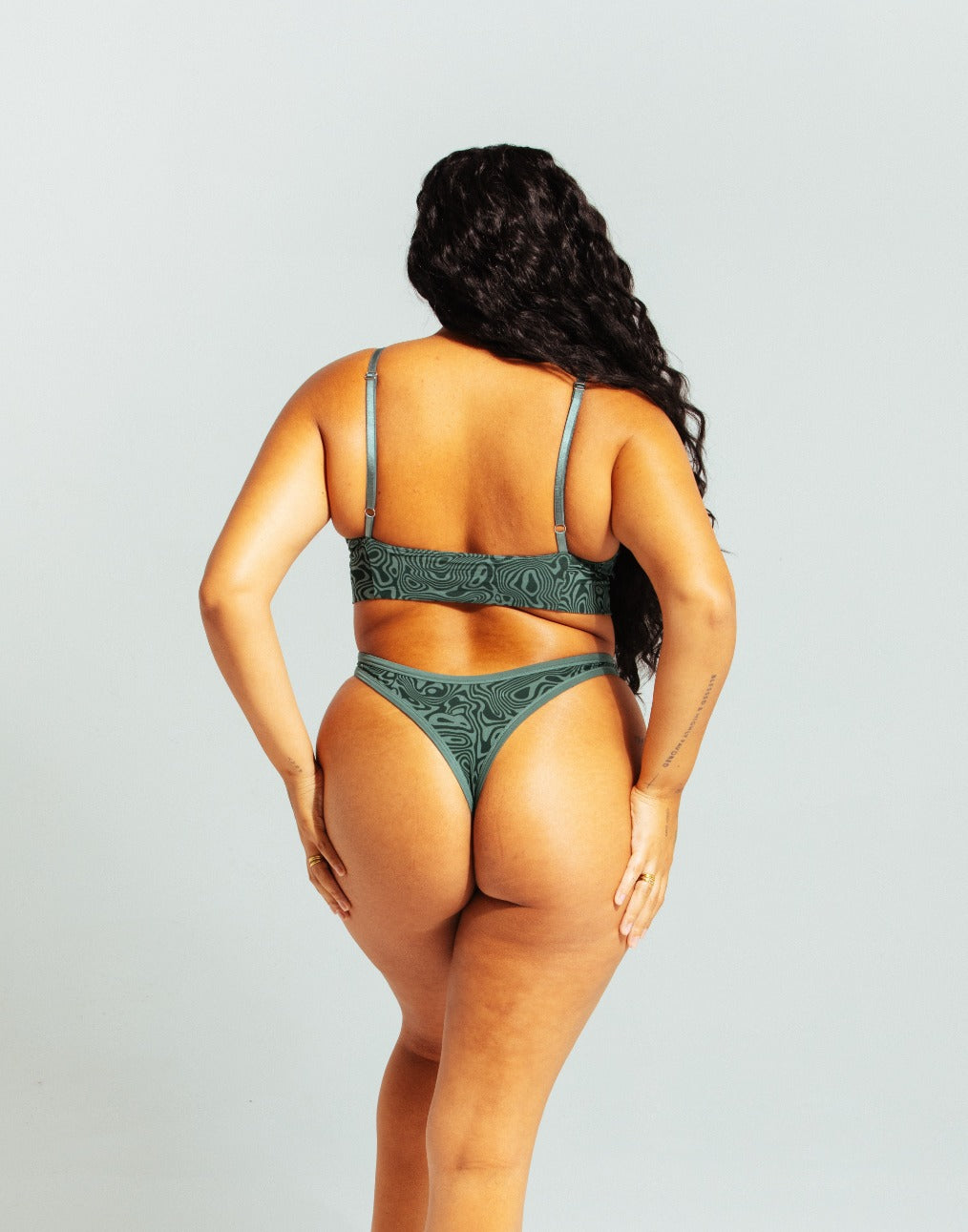 Trippy Green High Rise Cotton Thong