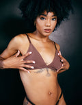 Cocoa Triangle Cotton Bralette