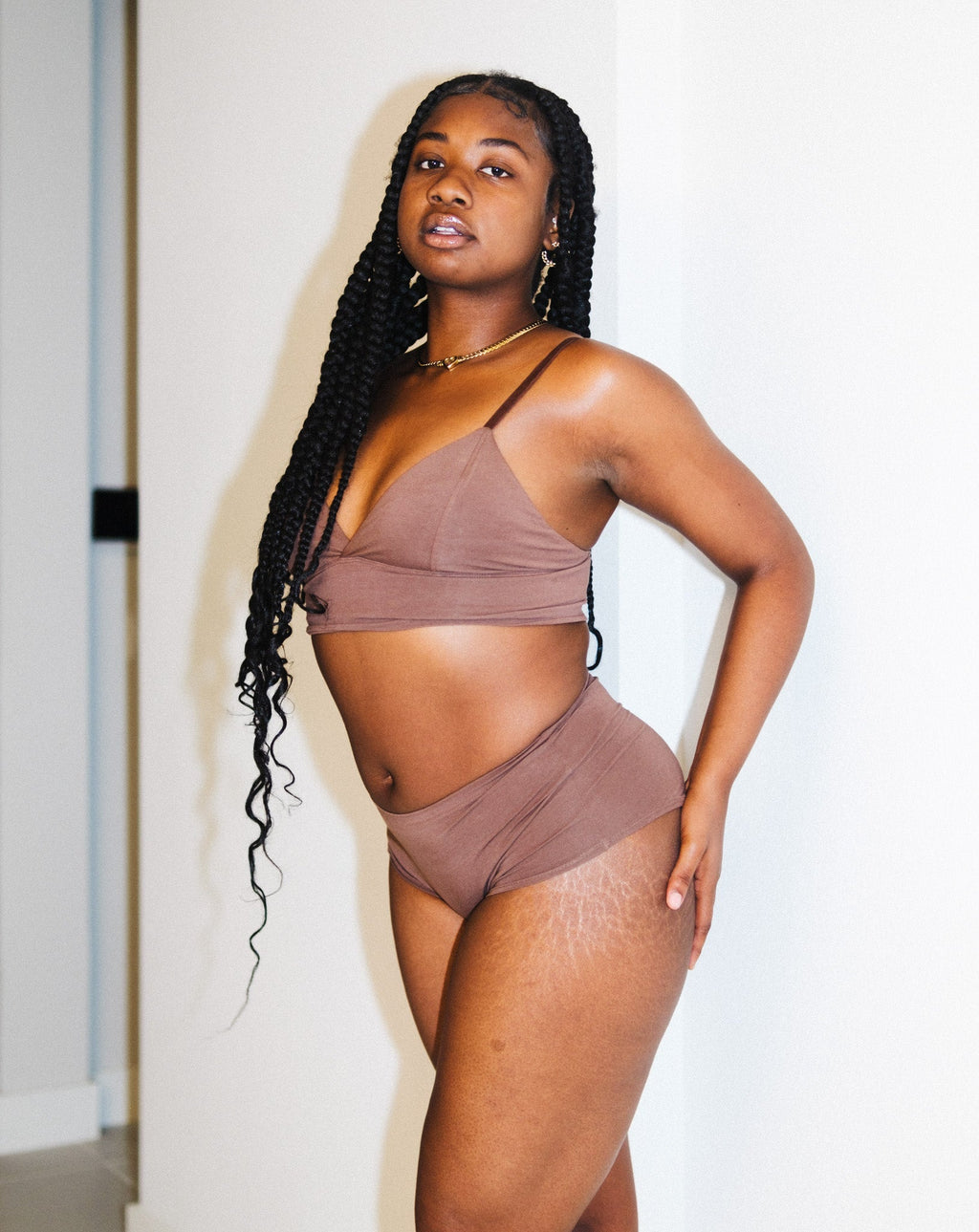 The Signature Longline Bralette Cocoa