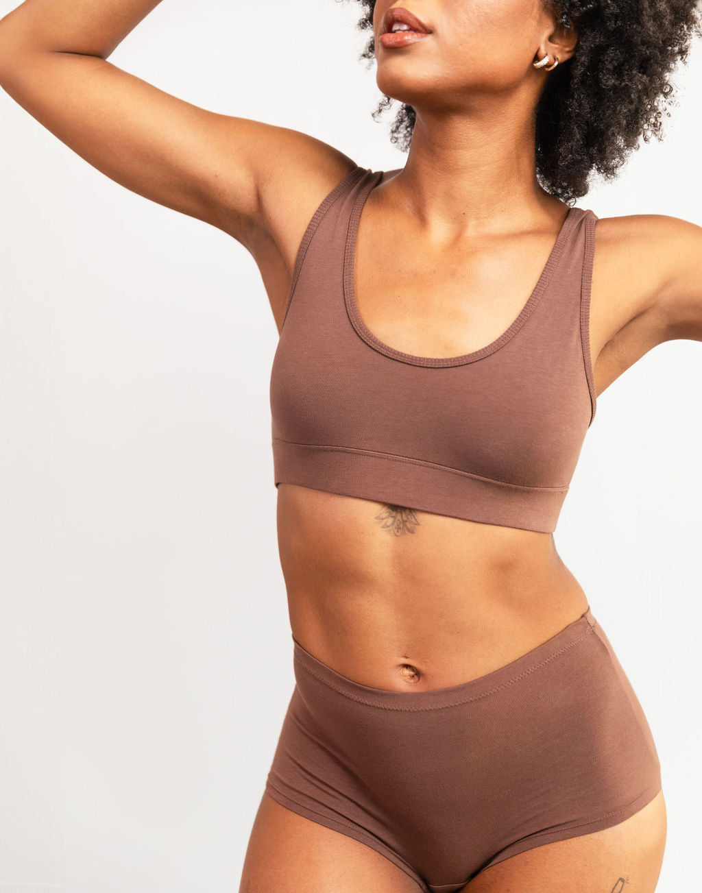 Cocoa Scoop Cotton Bralette