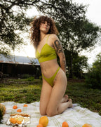Lime Organic Cotton Longline Bralette