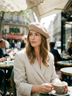 Linen Open-Knit Beret