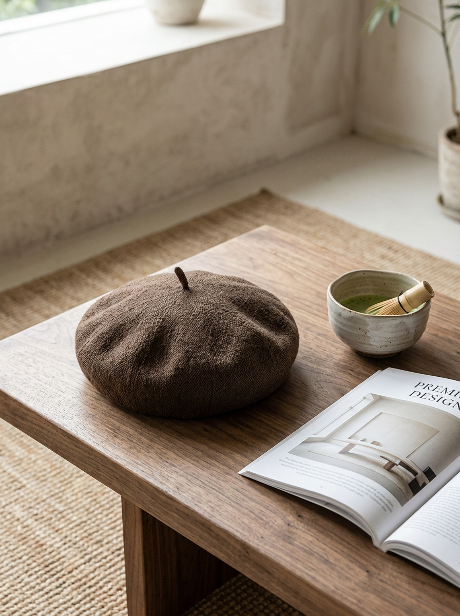 Linen Open-Knit Beret