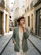 Linen Open-Knit Beret