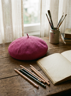 Linen Open-Knit Beret