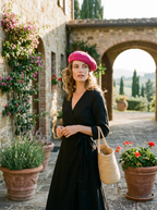 Linen Open-Knit Beret