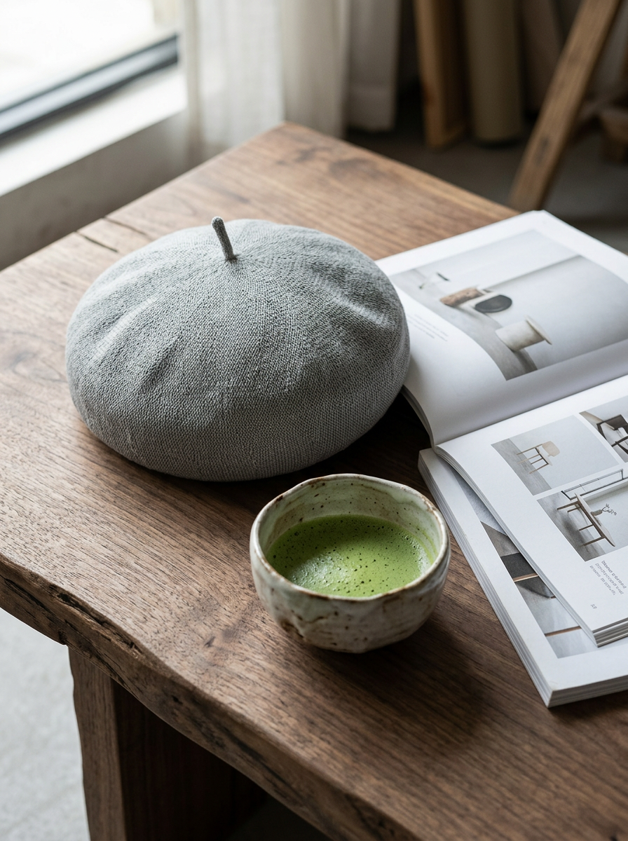 Linen Open-Knit Beret