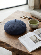 Linen Open-Knit Beret