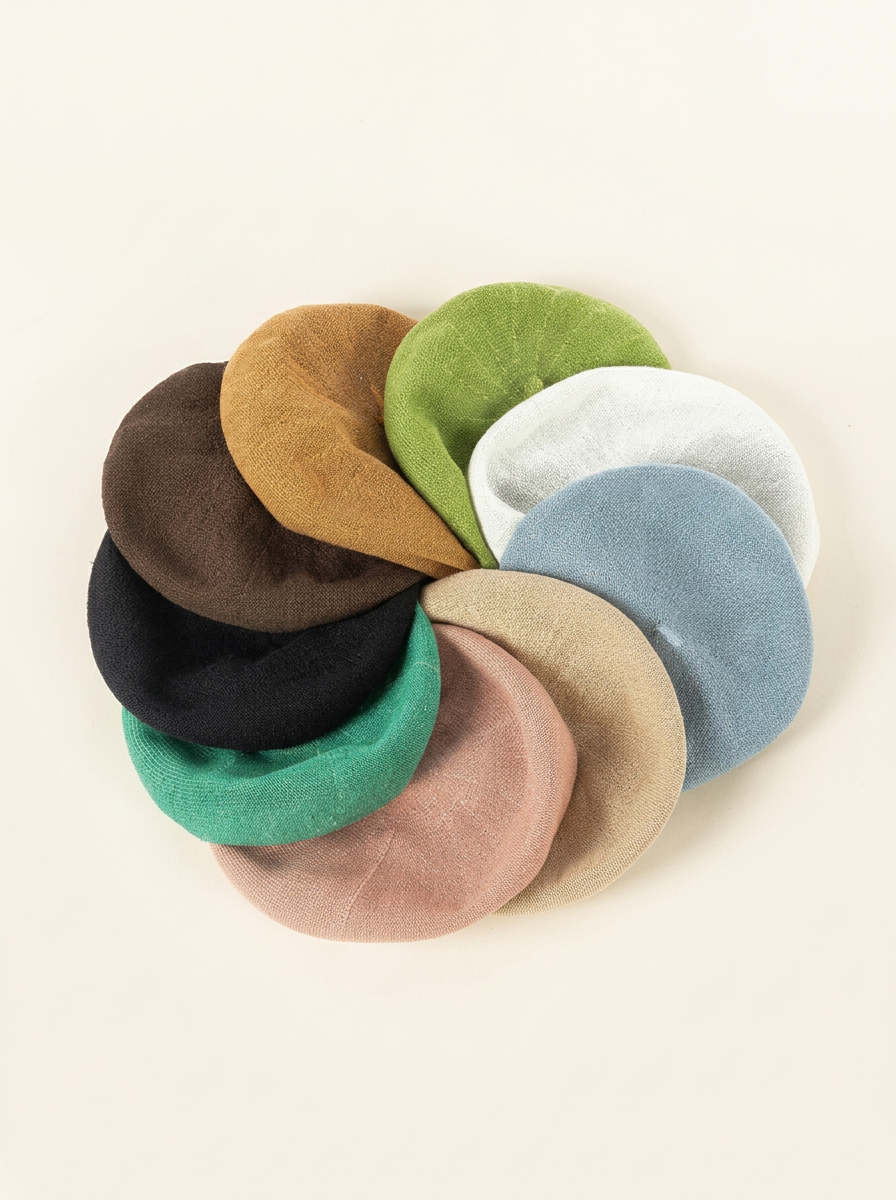 Linen Open-Knit Beret