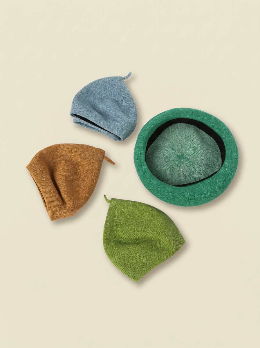 Linen Open-Knit Beret