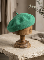 Linen Open-Knit Beret