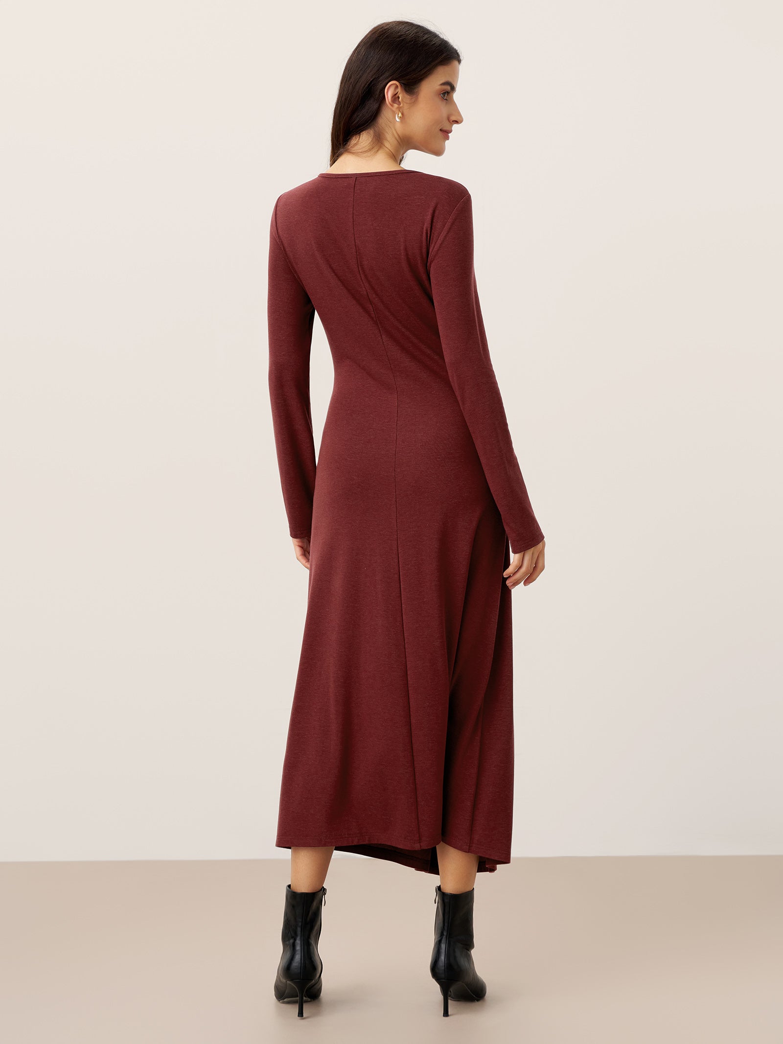 The Ruched Lyocell-Wool Maxi Dress