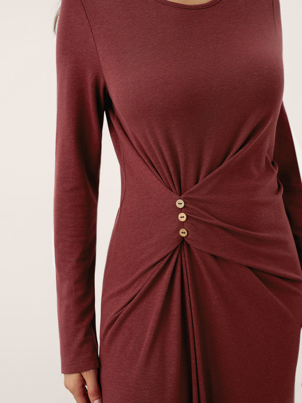 The Ruched Lyocell-Wool Maxi Dress