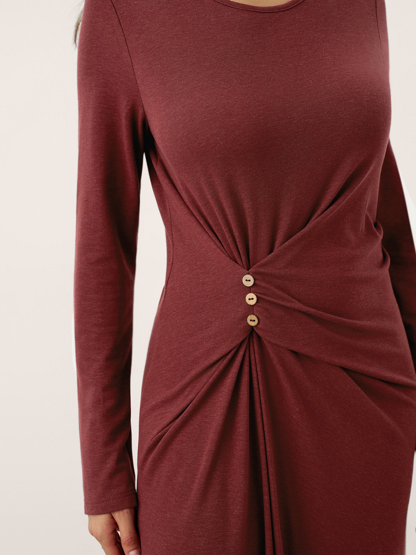 The Ruched Lyocell-Wool Maxi Dress