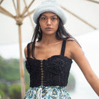 Marigold Hand-Embroidered Bustier Top