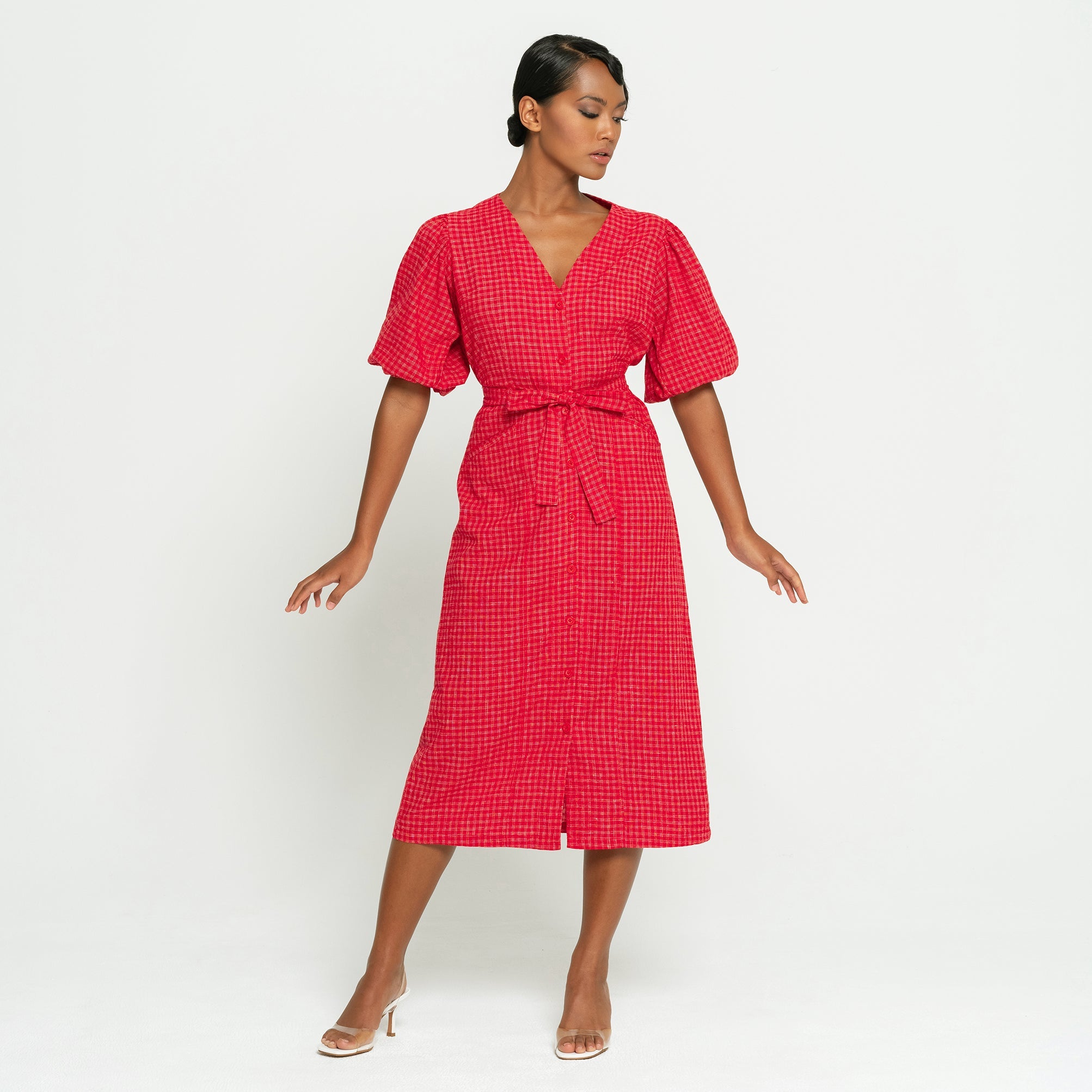 The Meghan Gingham Midi Dress