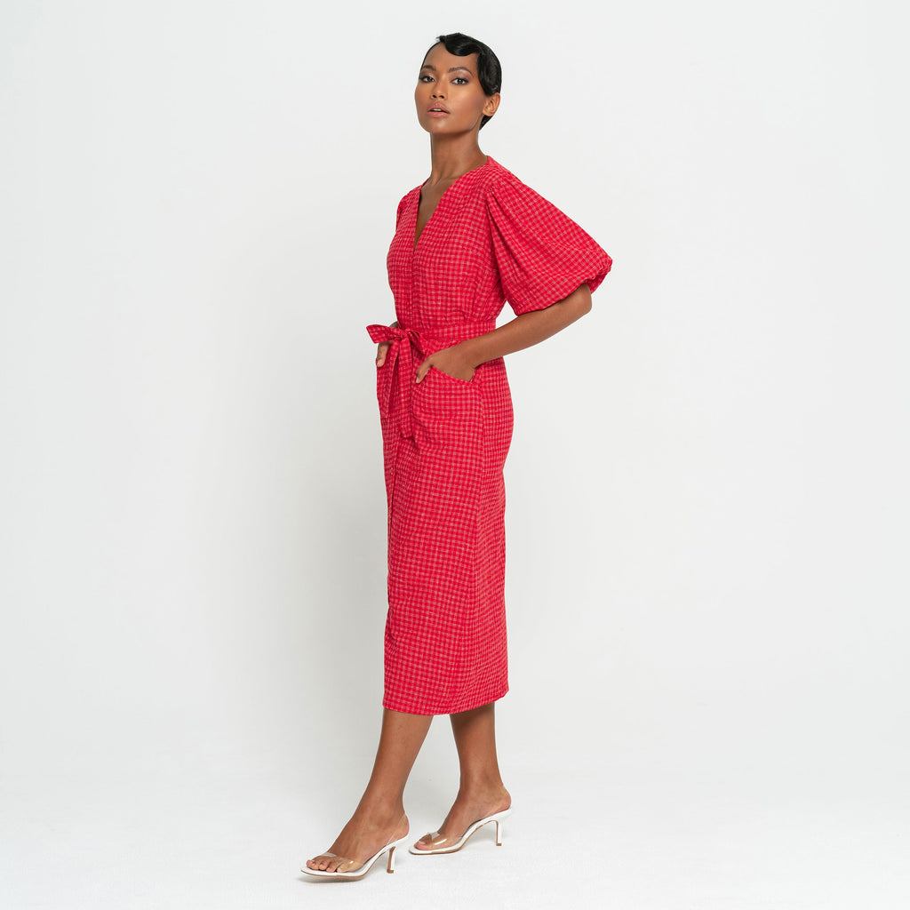 The Meghan Gingham Midi Dress