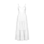 Organic Linen Blend Tiered Wrap Dress