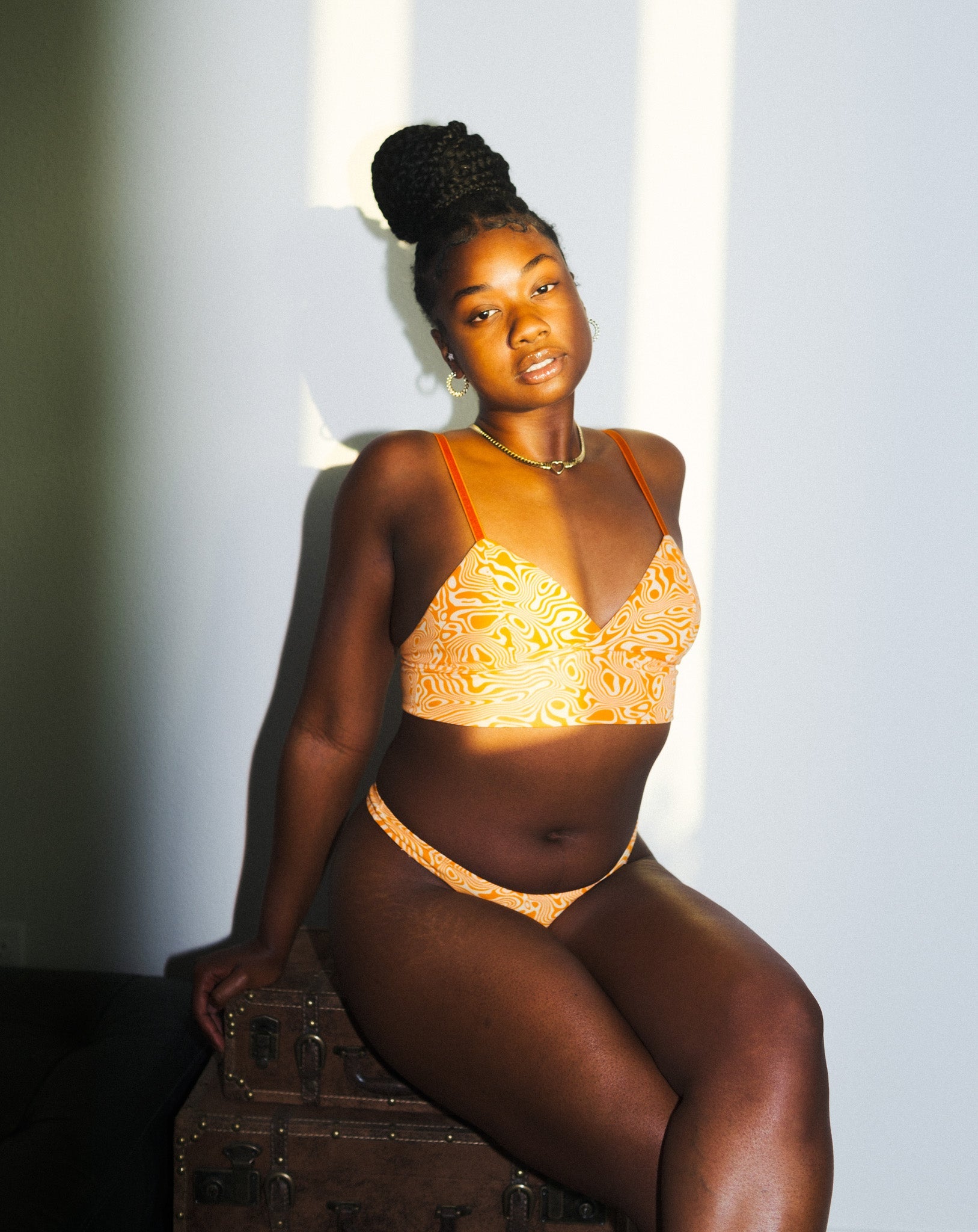 The Longline Bralette Trippy Creamsicle