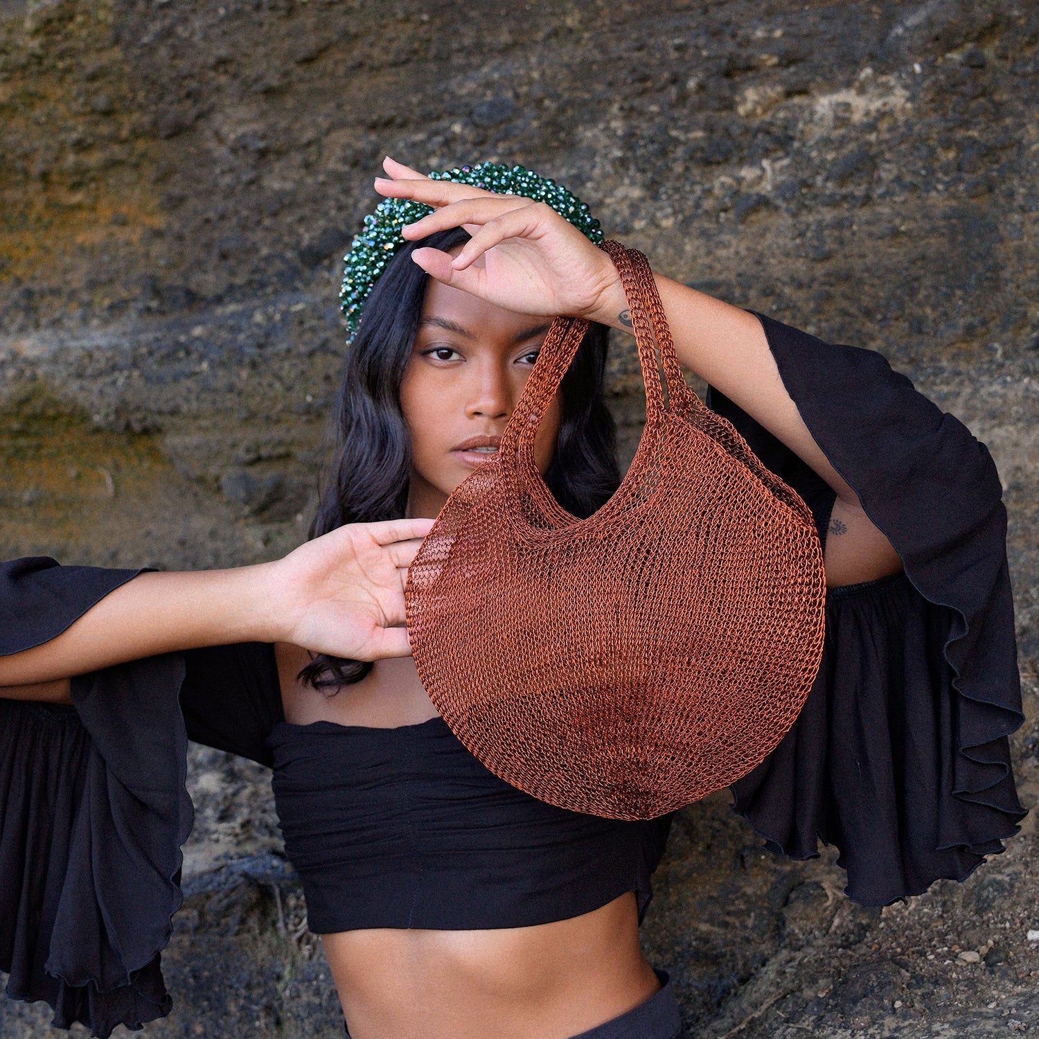 The Aurelia Woven Metal Tote