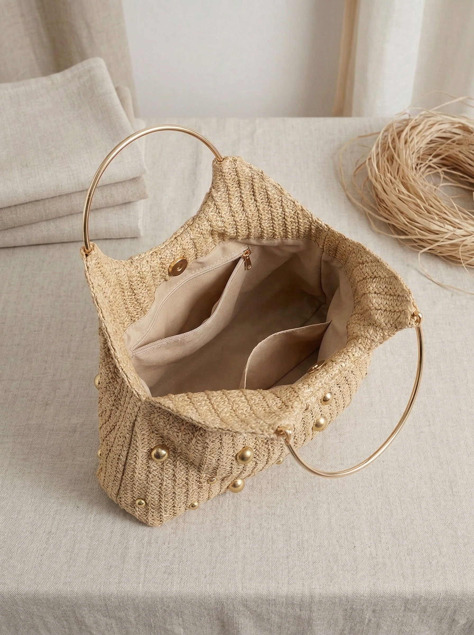 The Woven Handle Bucket Bag
