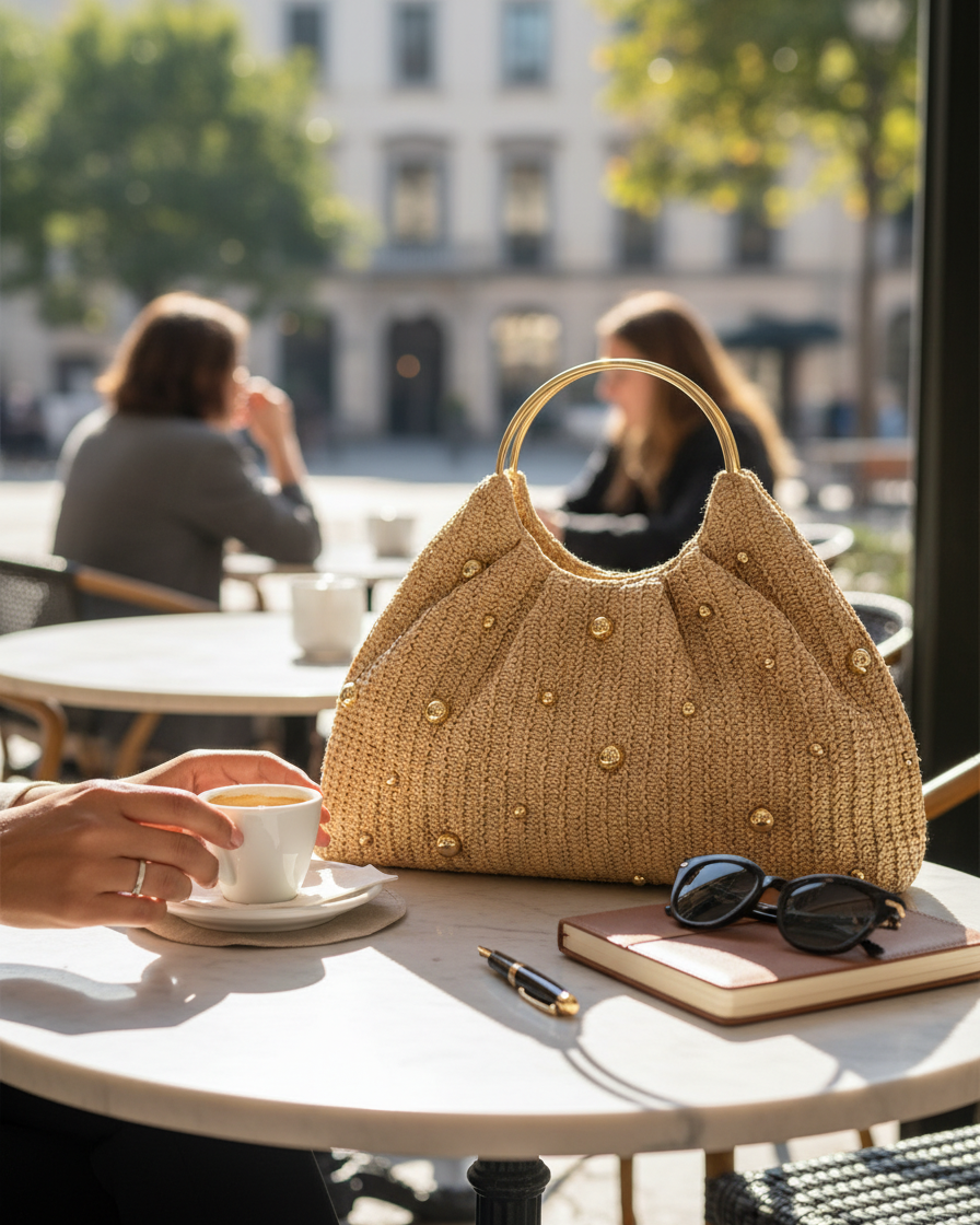 The Woven Handle Bucket Bag