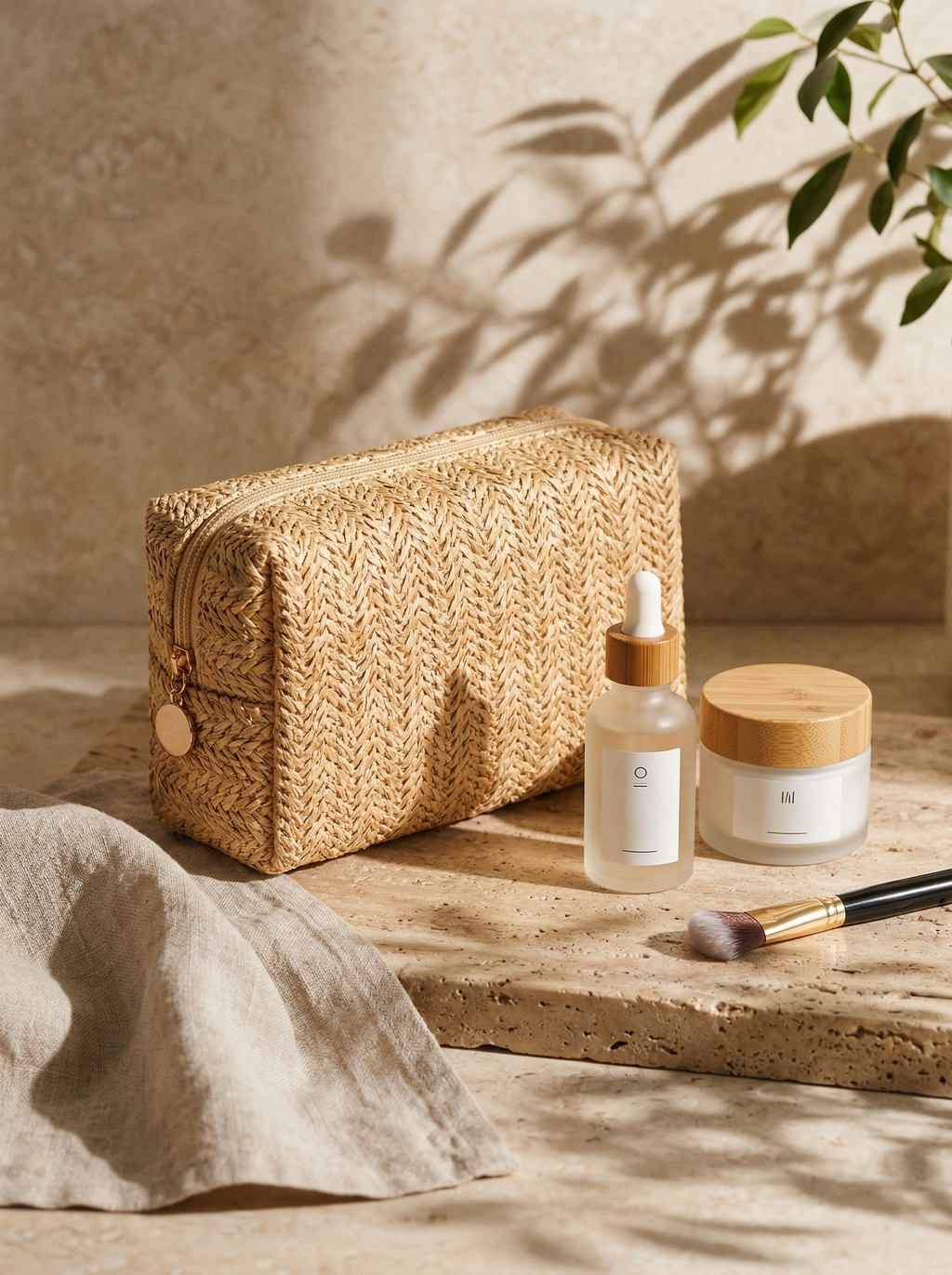 Woven Travel Cosmetic Pouch
