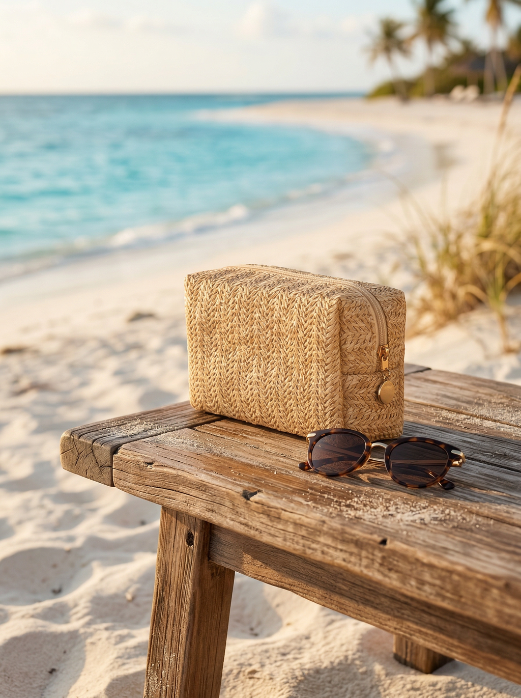 Woven Travel Cosmetic Pouch