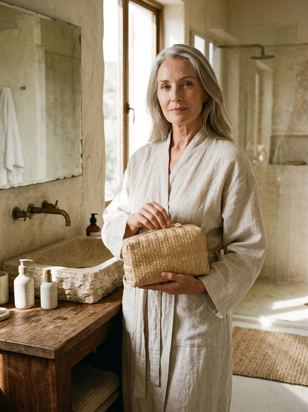 Woven Travel Cosmetic Pouch