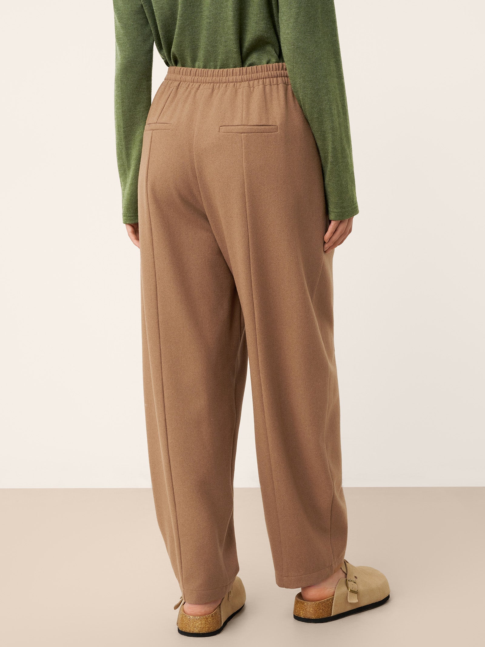 Caramel Tailored Drawstring Trousers