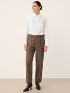 Burgundy Pinstripe Wool Trousers