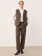 Burgundy Pinstripe Wool Trousers