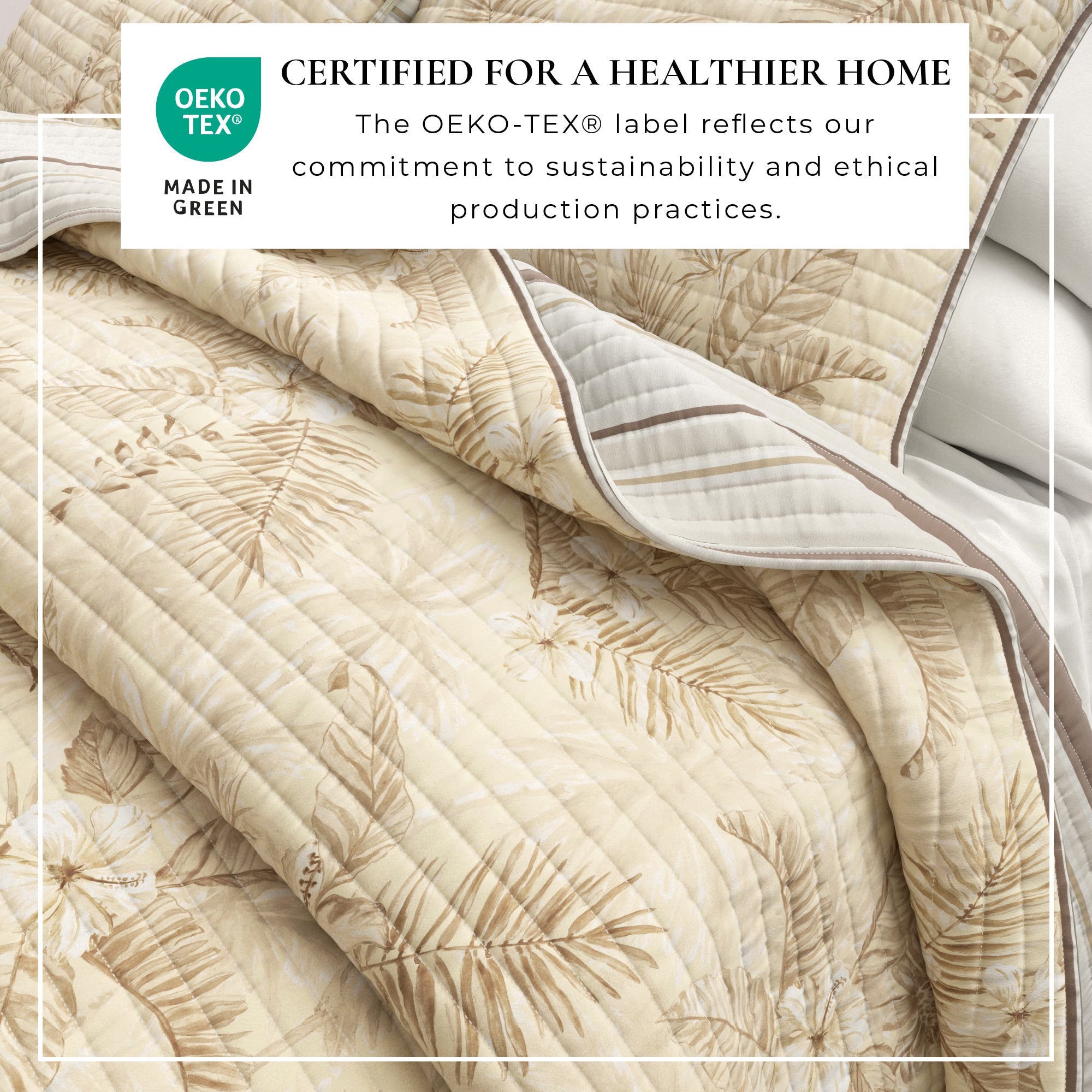 Palm Leaf & Bloom Cotton Quilt Set