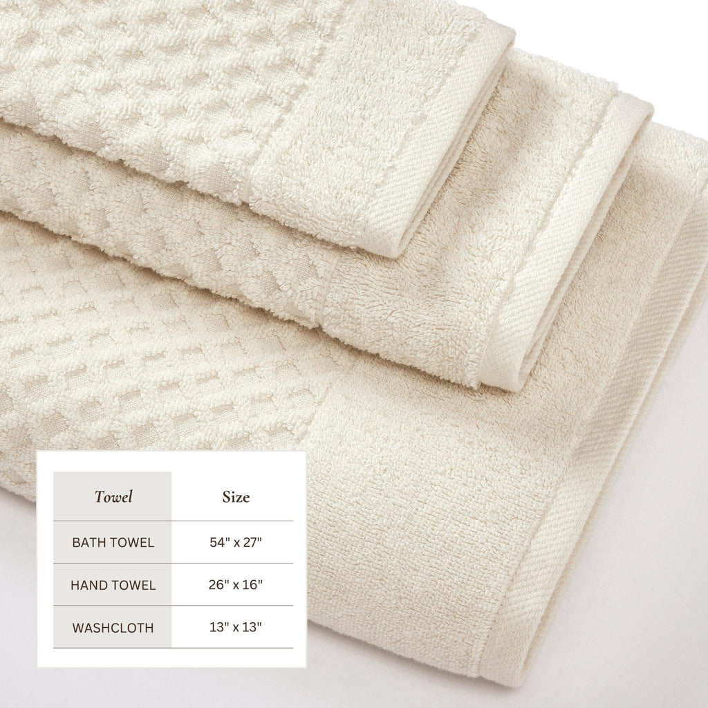 Diamond Waffle Cotton Bath Towels